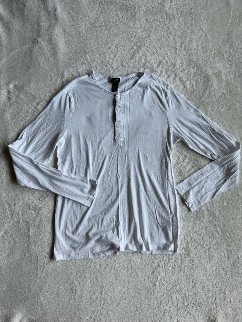 H&M White Long Sleeve Top M